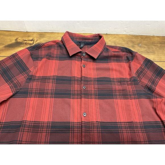 Lululemon Shirt Mens Large Red Black Buffalo Plaid Masons Peak Flannel Commuter - Picture 4 of 12